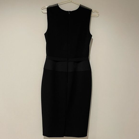 EUC Max Mara Womens Black Sheath Dress Sz. 8 Sheer Panel - Picture 4 of 4